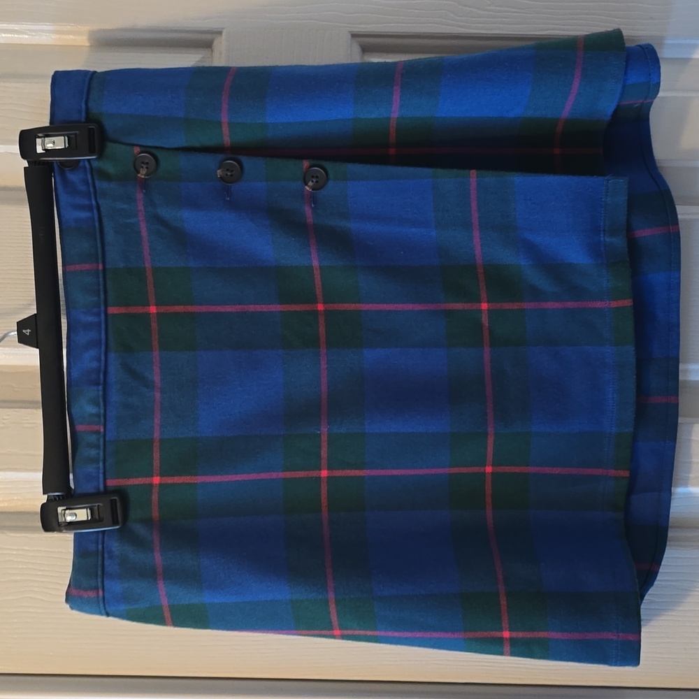 SO BRAND WOMENS JUNIOR SIZE BLUE PLAID HIGH RISE FAUX WRAP MINI SKIRT SIZE 9